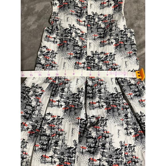 NWOT Florence Fancy Girl Sleeveless Dress Size 5-6 White Abstract Surfing - Picture 6 of 8